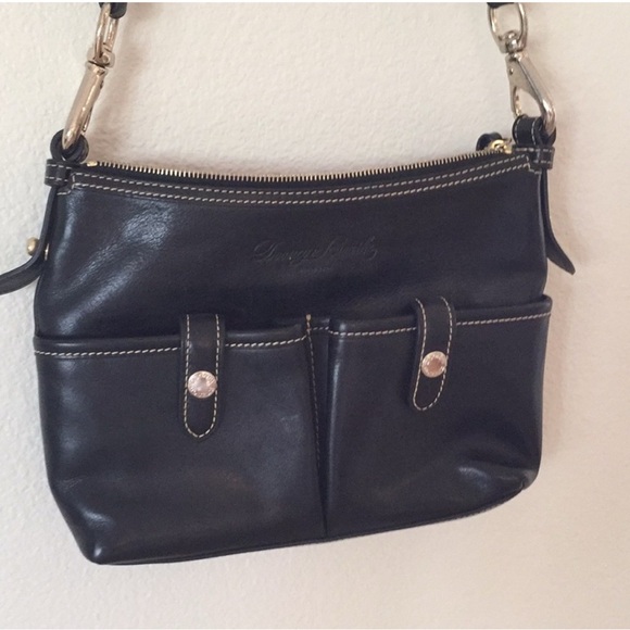 Dooney & Bourke Black and Tan Shoulder Bag with Adjustable Strap - Picture 8 of 9